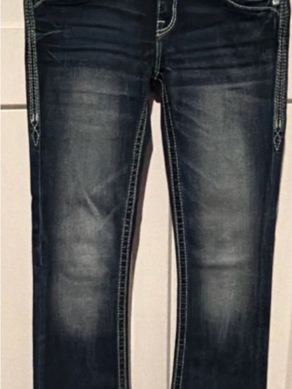 Rock Revival Women's Boot Cut Jeans - Dark Blue Wash EUC